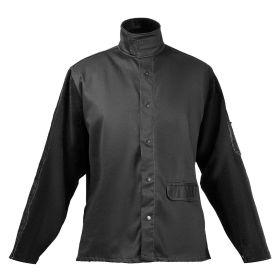 Flame-Resistant Welding Jacket XL Heavy Duty Cowhide Leather & 9oz FR Cotton